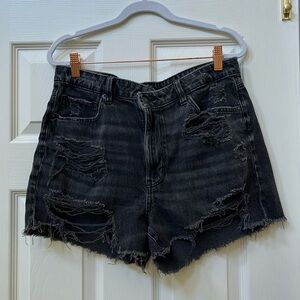 American Eagle Distressed Crossover Denim Cutoffs